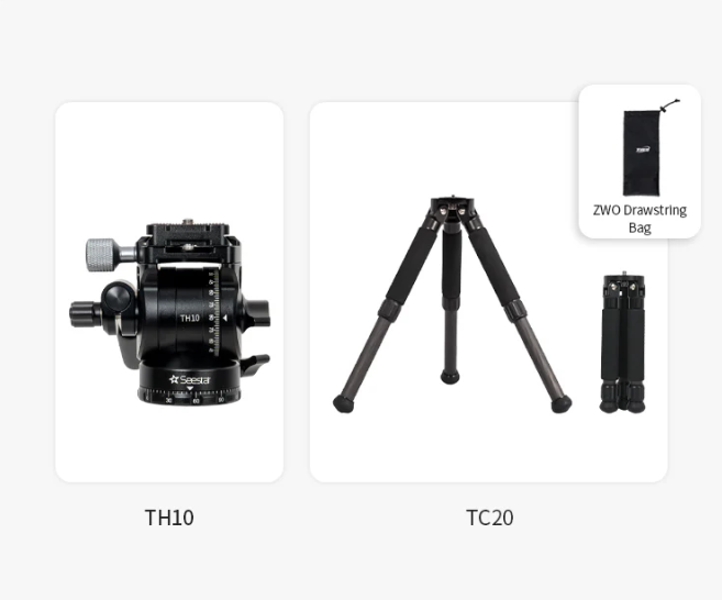 Seestar TH10 Fluid Tripod Head With TC20 Carbon Fiber Tripods